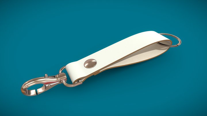 Snap hook leather key chain 3D Model