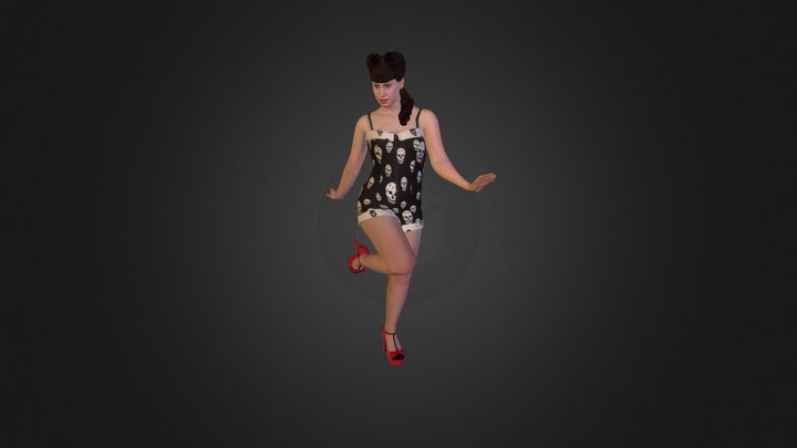 Miss Kiss Pinup 3D Model