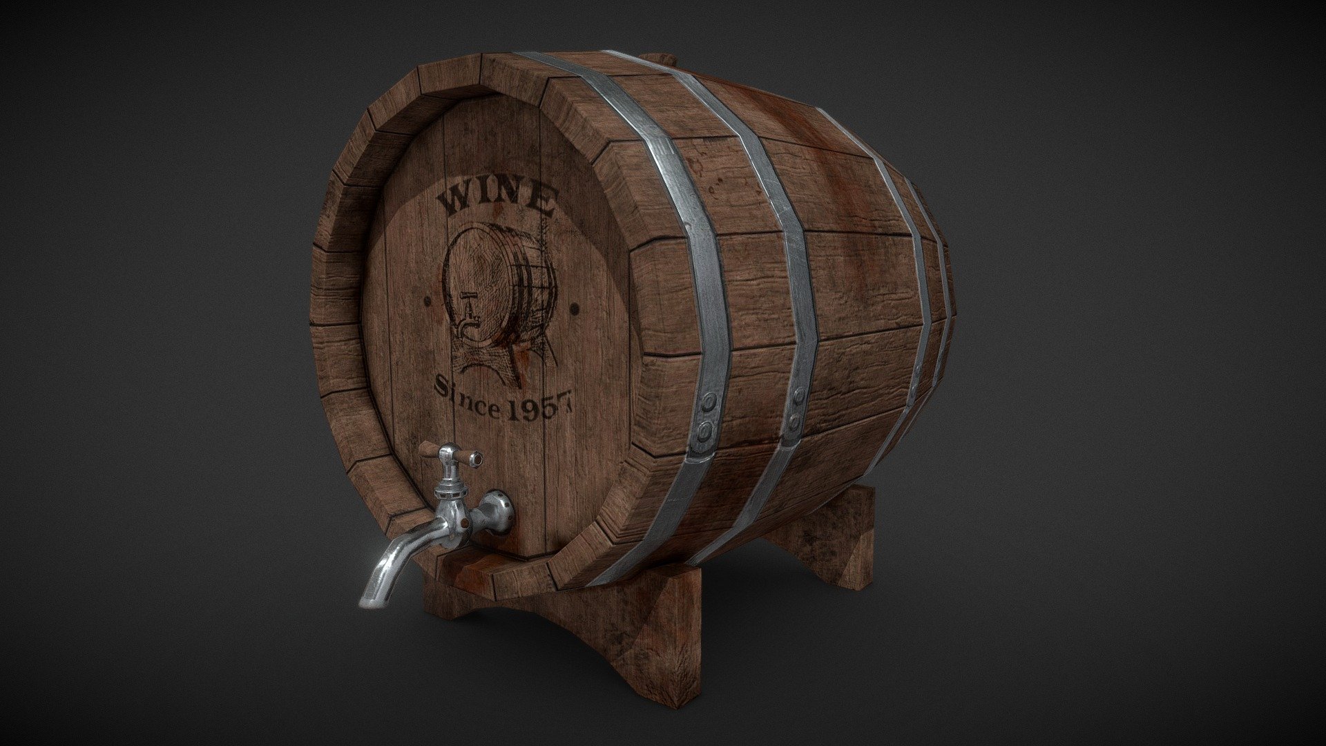 Wine barrel Download Free 3D model by Yury Misiyuk (Tim0) [648b75b