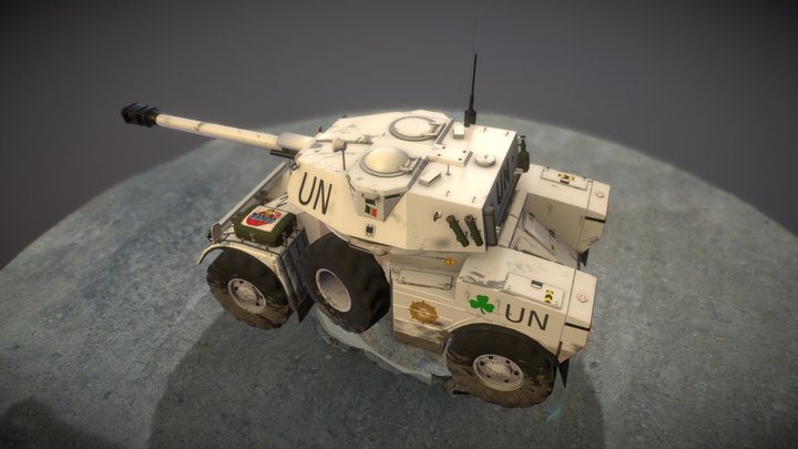 Modern small armed battle tank 3D Model