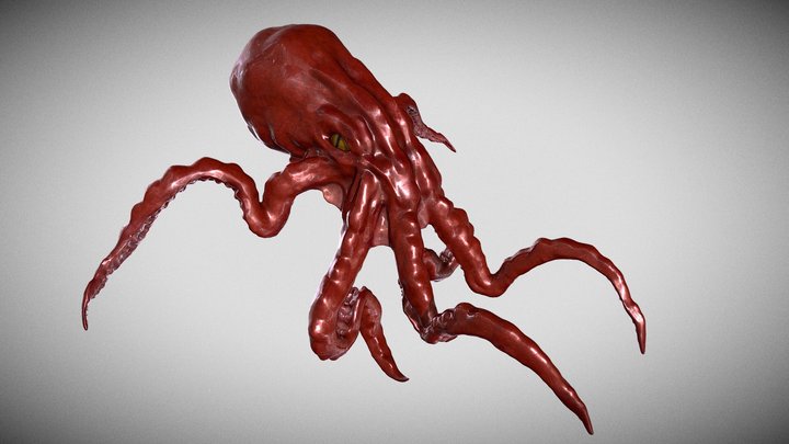 Angry Octopus 3D Model