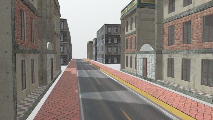 Game Low Poly Buildings 3D Model
