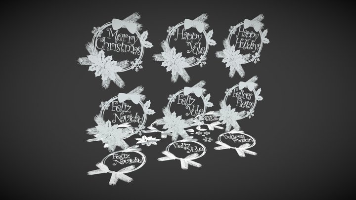 Winter Holiday Wreath 3D Print 3D Model