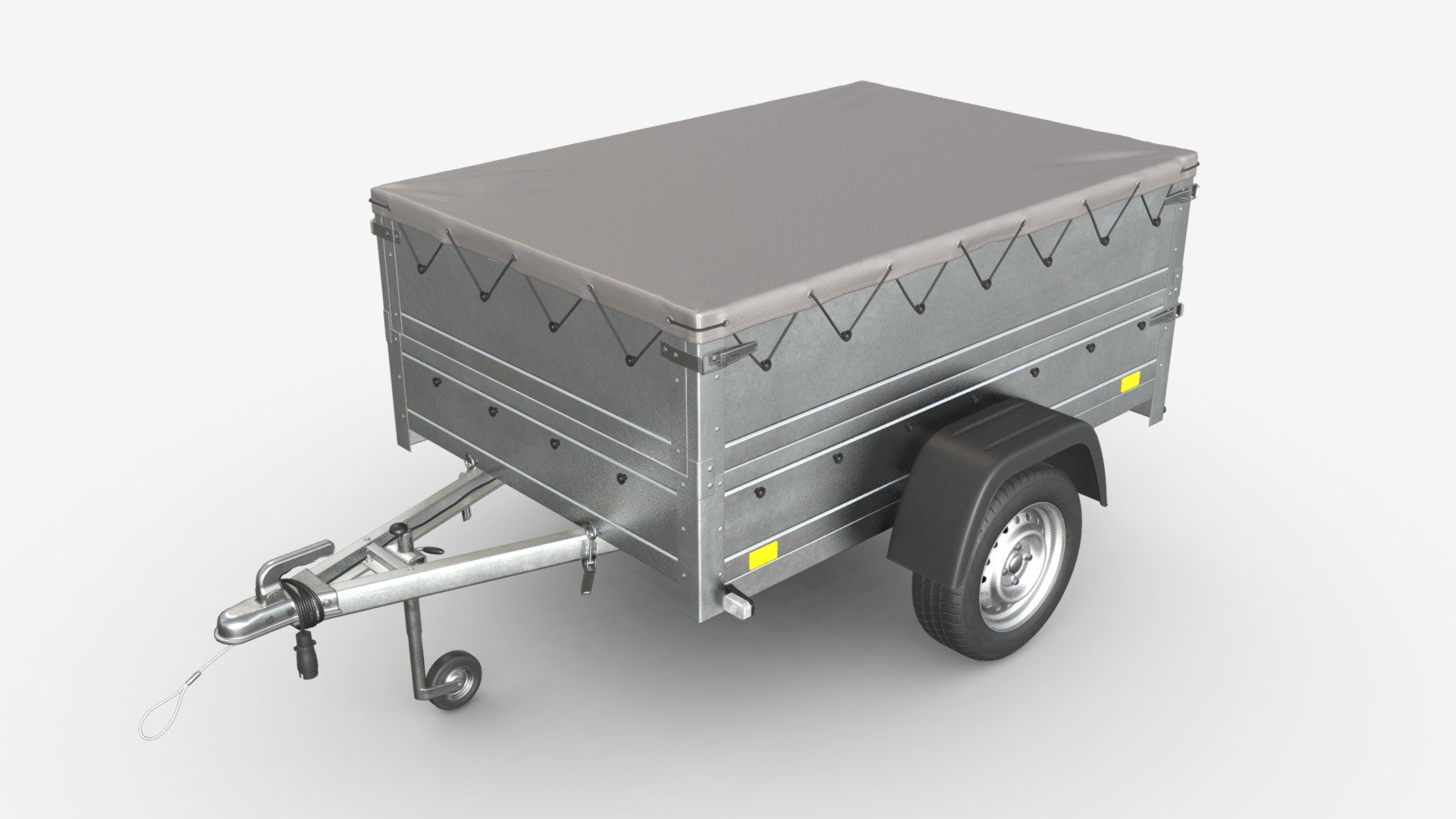 Trailer with extra walls cover jockey wheel - Buy Royalty Free 3D model ...