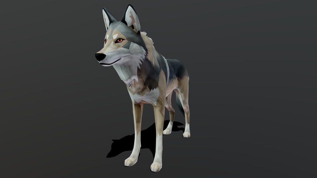 Geometric Stylised Wolf [MESHY 6]