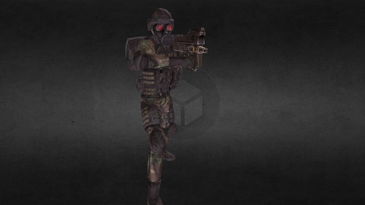 Security Soldier 3D Model