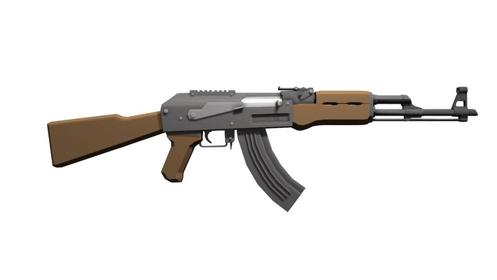 AK47 Low Poly 3D Model