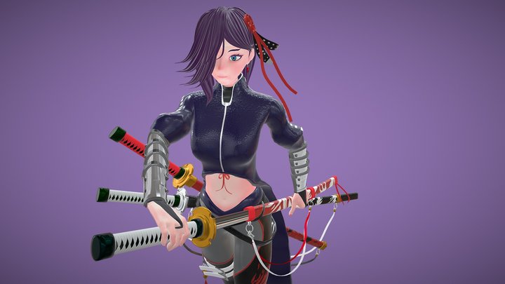 Lady Kunoichi 3D Model