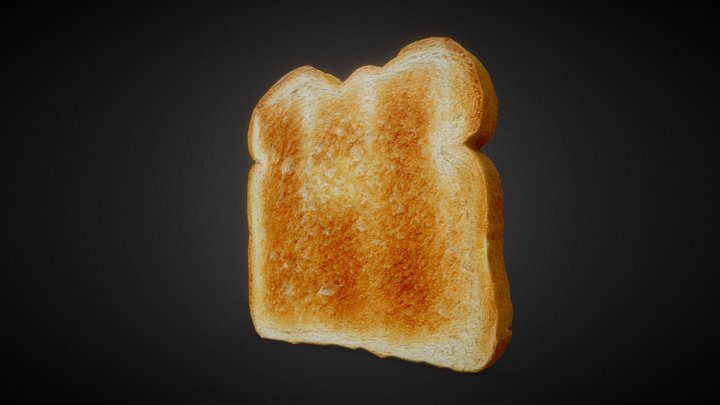 Toasted Bread Slice 3D Model