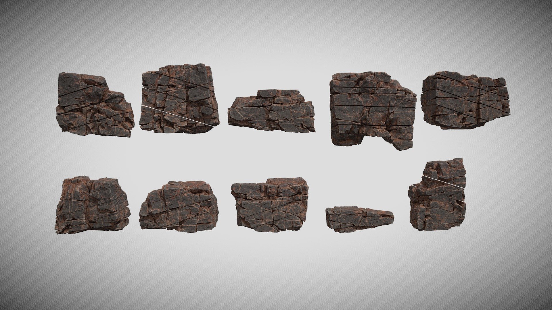 Low poly Desert Cracked Modular Rock 220106 - Buy Royalty Free 3D model ...