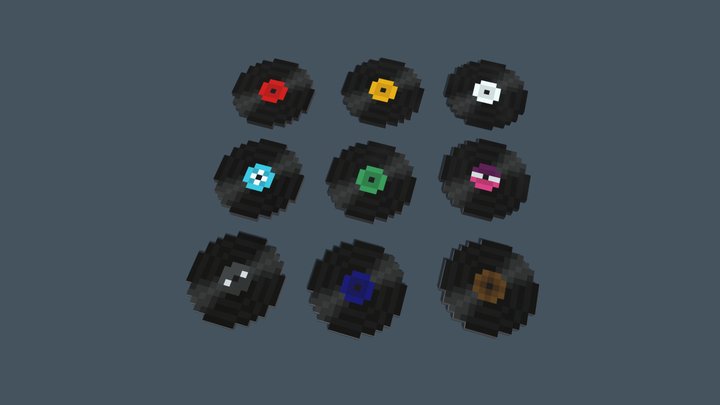 Voxel Vinyl Records 3D Model