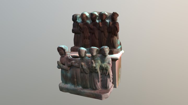 Petit groupe de moines, XVe ou XVe siècle 3D Model