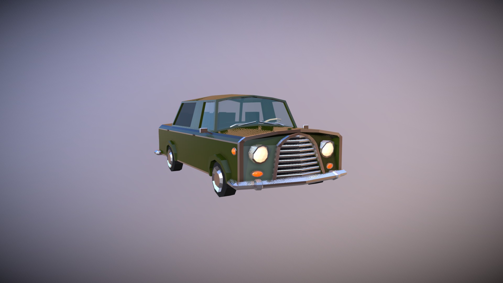3D model Low Poly Limousine - This is a 3D model of the Low Poly Limousine. The 3D model is about a green car with lights.
