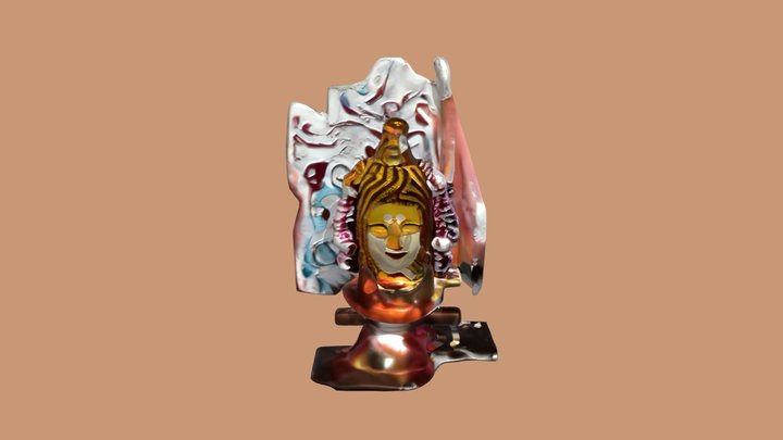 Shiva deity statue with detailed ornamentation 3D Model
