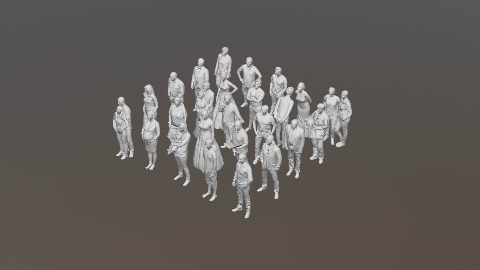 3D model People-Packe 6 - This is a 3D model of the People-Packe 6. The 3D model is about a group of people in garment.