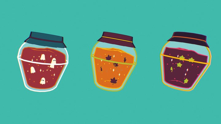 Jam Jars - NOM NOM 3D Model