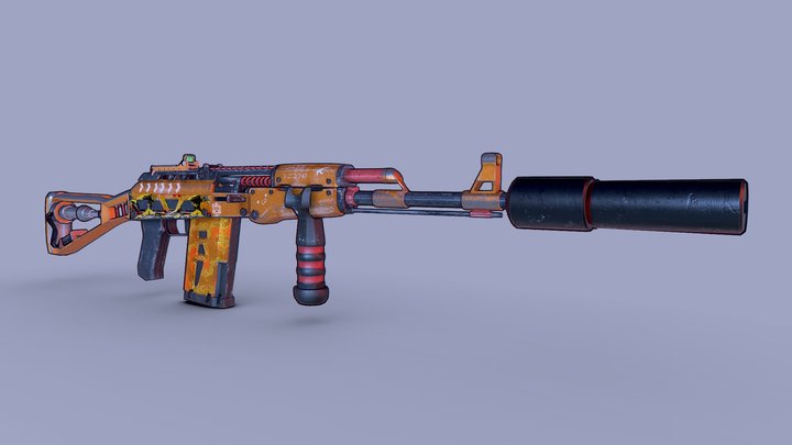 AK 47 Stylized 3D Model