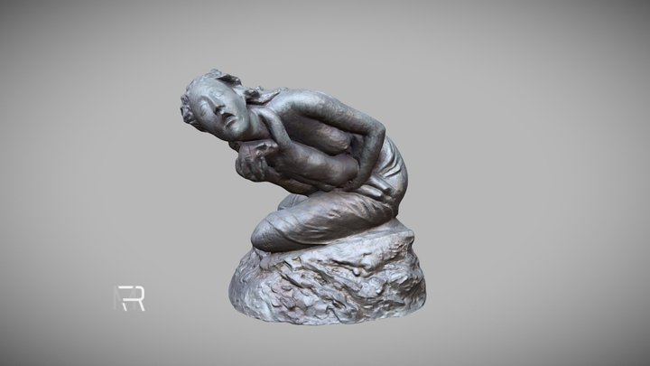 Mother with Child - Bronze Sculpture 3D Model