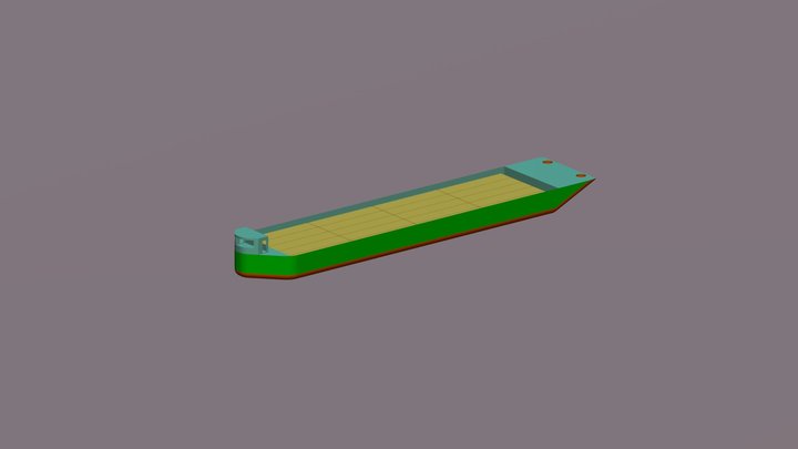 Barcaza contenedores para rio 3D Model