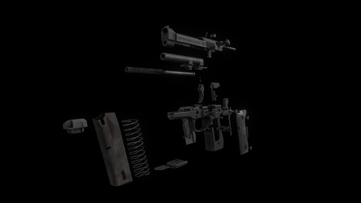 Beretta 92 FS Disassembly 3D Model