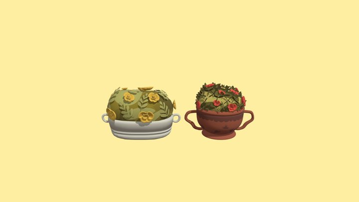 low poly roses 3D Model