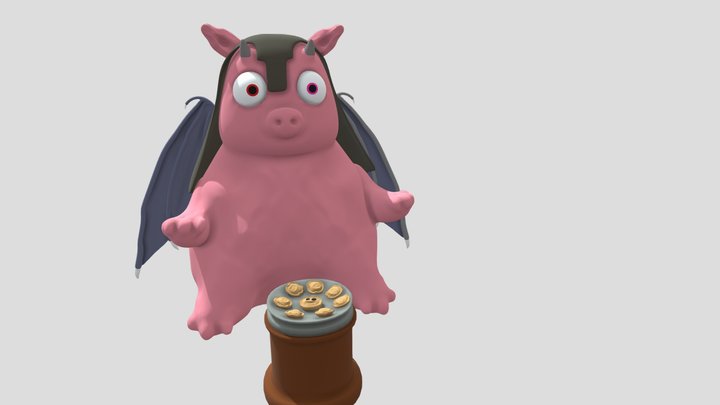 demonic pig with dumplings 3D Model