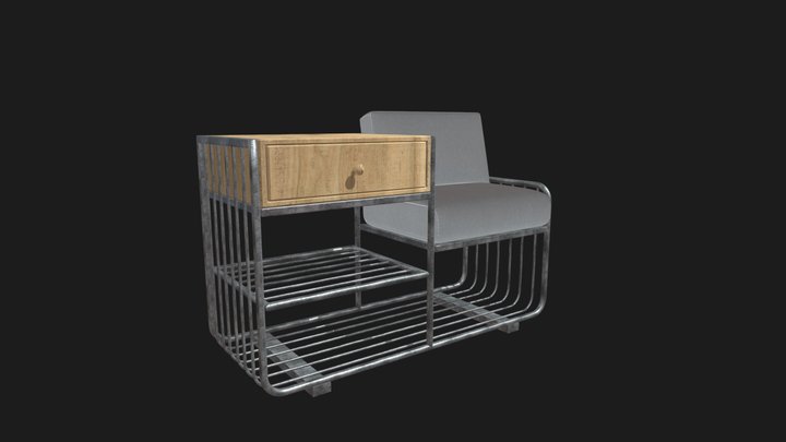 Old Iron Chair 3D Model