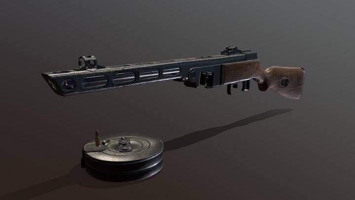 Ppsh - 41 Submachine gun 3D Model