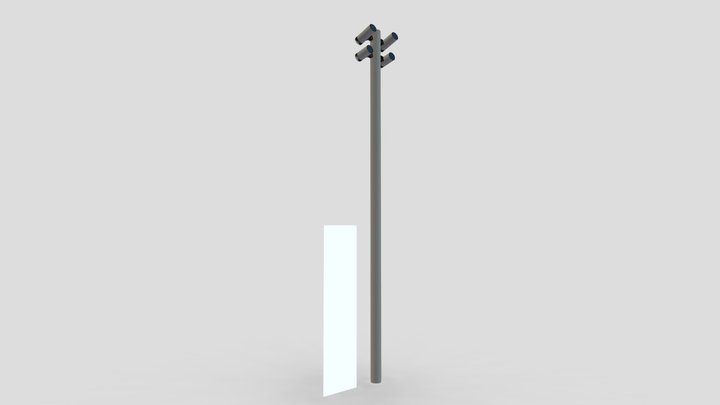 Pole 4* LED2500 TE (short&long) 3D Model