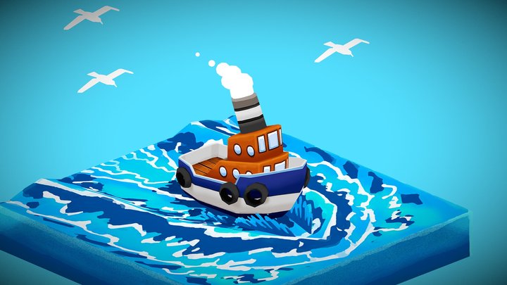 Lonely ship 3D Model