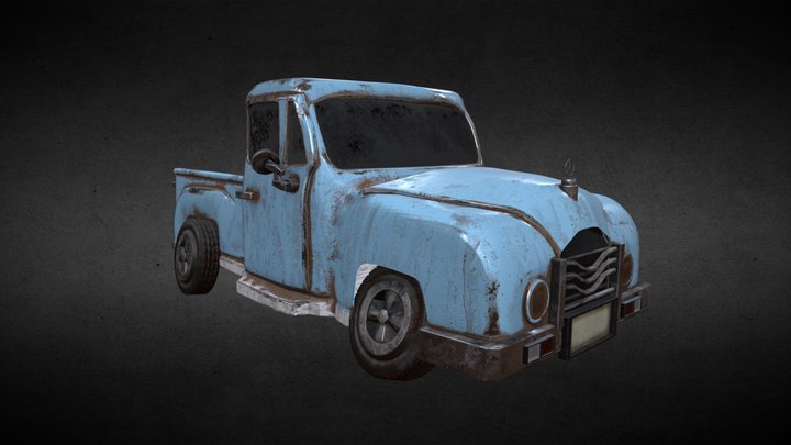 Old Abandoned Rusty Truck 3D Model