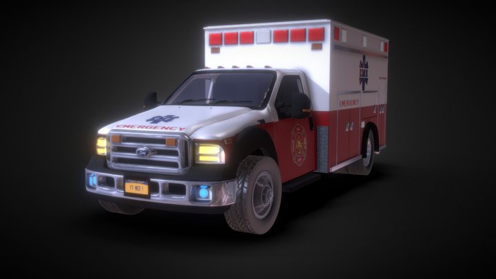 2007 Ford F350 Ambulance 3D Model