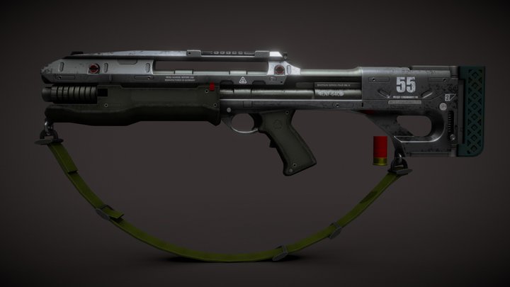 Double barrel shotgun 3D Model