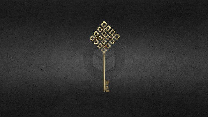Medieval Gold Key 3D Model