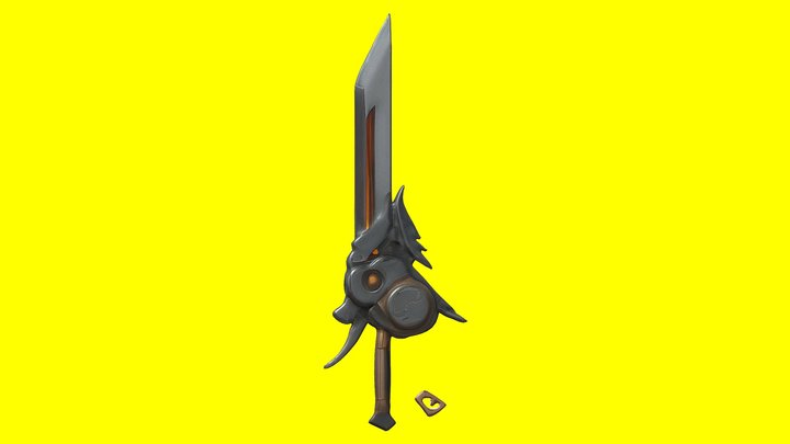 Futuristic mechanical sword with intricate deta 3D Model