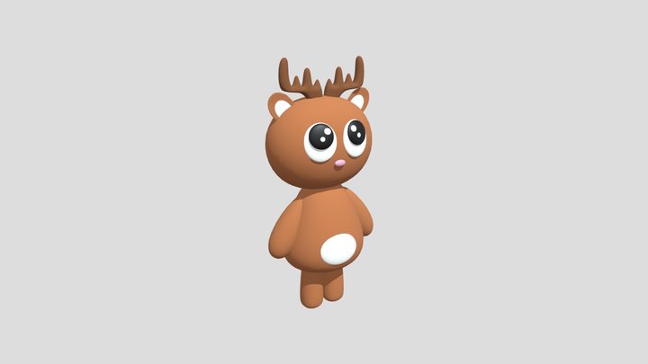 Cute Deer 3D Model