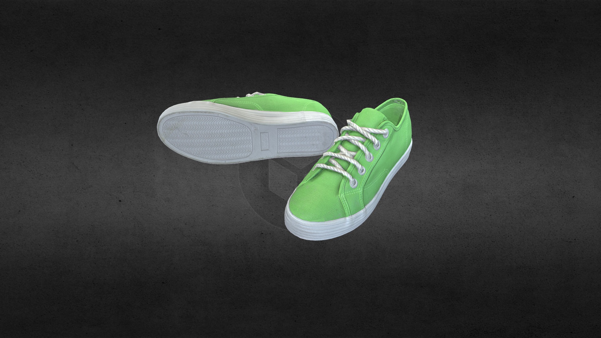 3D model Pair of spring shoes - This is a 3D model of the Pair of spring shoes. The 3D model is about a green and white logo.