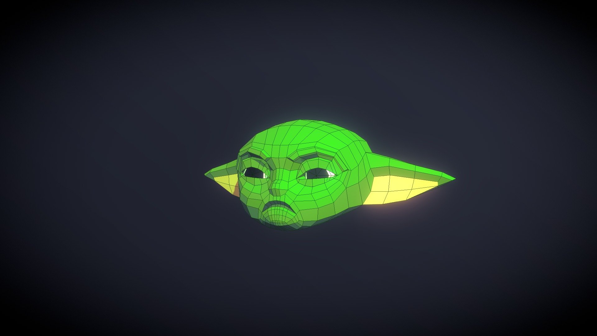 low poly baby yoda