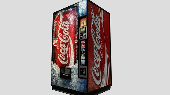 Coca-Cola Vending Machine (low-poly) Prop 3D Model