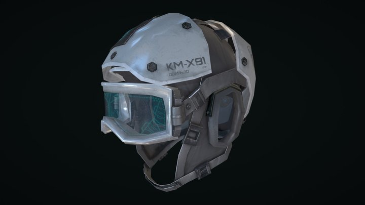 Sci-Fi Helmet 3D Model