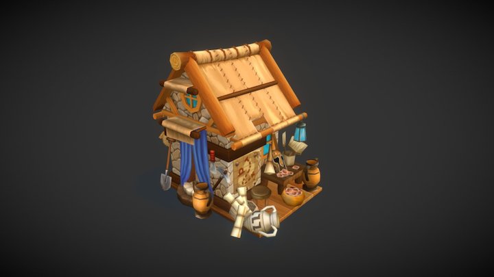 Archeologists Hut 3D Model