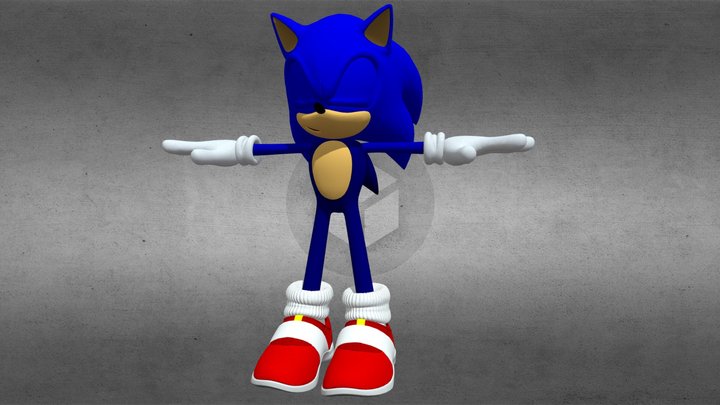 Movie Styled Modern Sonic 3D Model