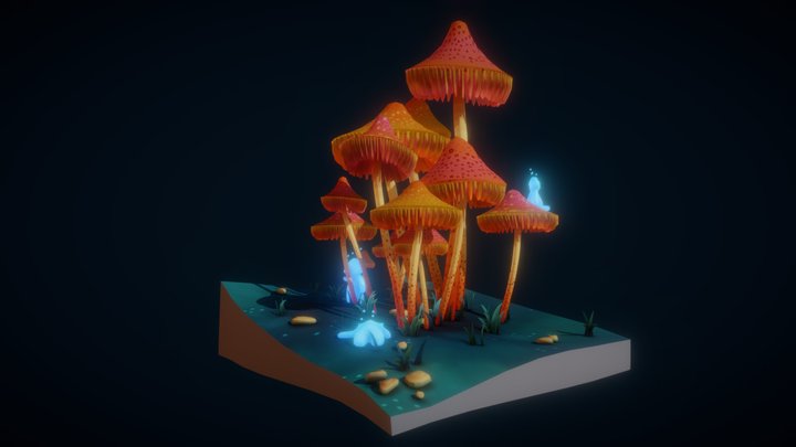 Ghosts on Mushrooms 3D Model
