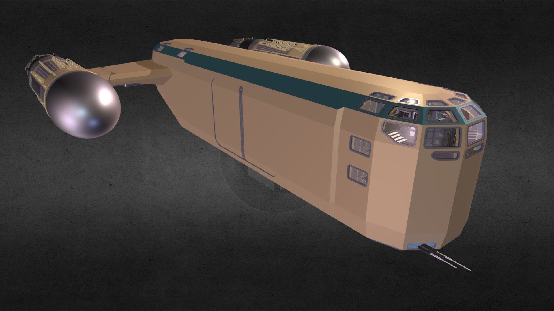 Cargo Ship with Interiors Download Free 3D model by WideFoot [64ca6cb