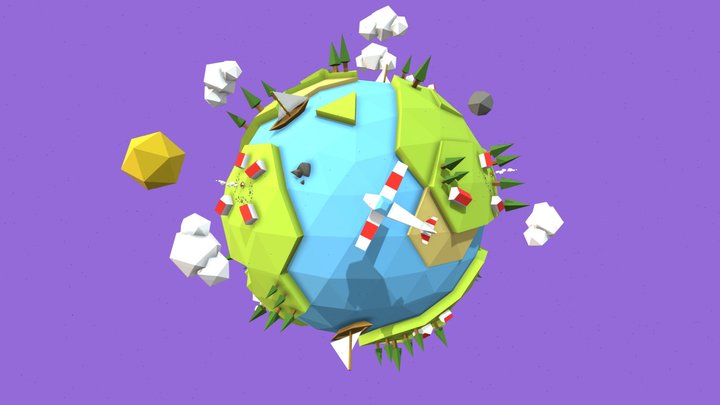Low Polygon Planet 3D Model