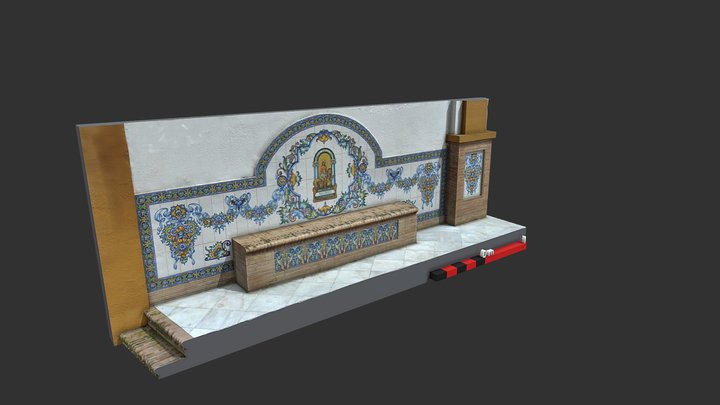 Banco con escudo Andalucía (v2) 3D Model