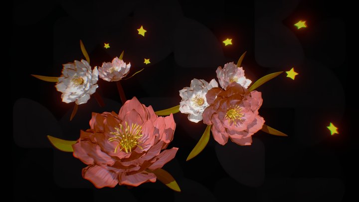 Fire Lilly Flower 3D Model
