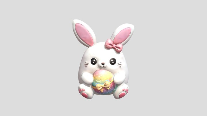 A cute bunny plush 3D Model