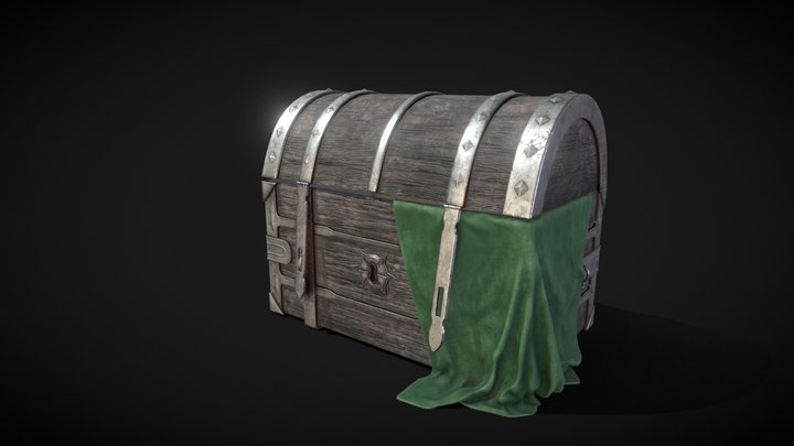 Lowpoly Chest 3D Model