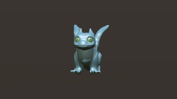 Baby Dragon_without uv map 3D Model